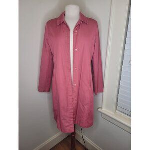 VTG Talbots Women's Pink Trench Coat Legally Blond S Barbie Preppy Office Siren